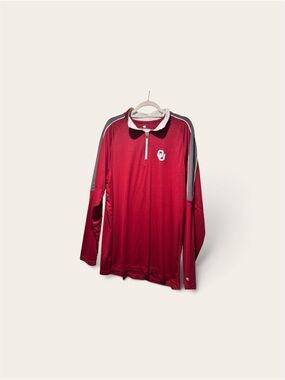 Colosseum Crimson Long-Sleeve Quarter-Zip with Gray Accents